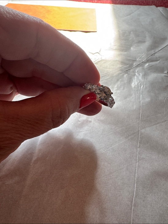 Ross-Simons Jewelry - Sparkling Silver-Tone Cubic Zirconia Engagement Style Ring -size 6.5 - 7